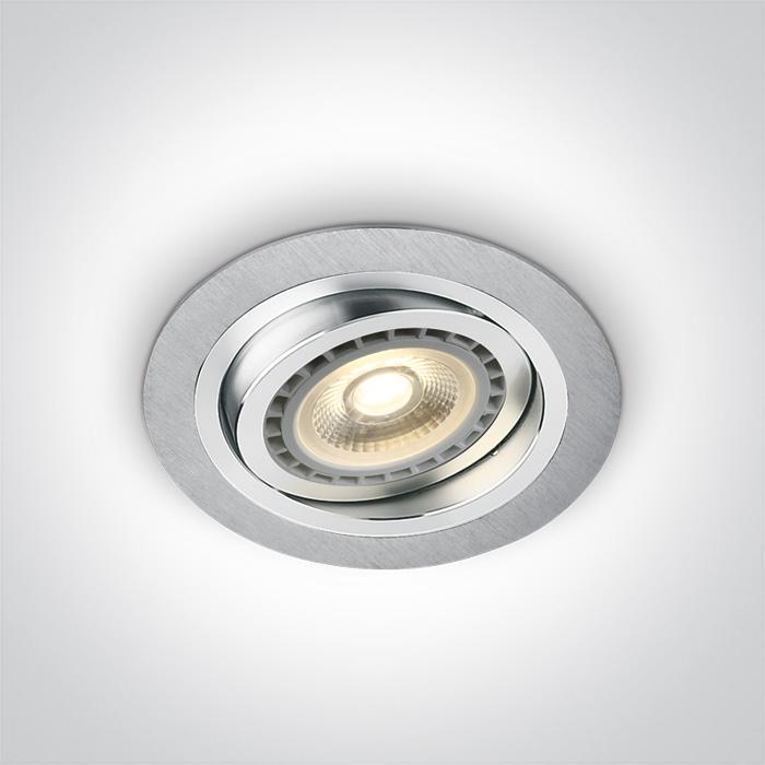 Downlight Aluminium Circular Natural Aluminium One Light SKU:11110AB/AL - Toplightco