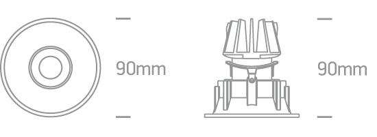 LED Spotlight Black Circular Warm White LED built in 820lm 11W Die Cast One Light SKU:11111C/B/W - Toplightco