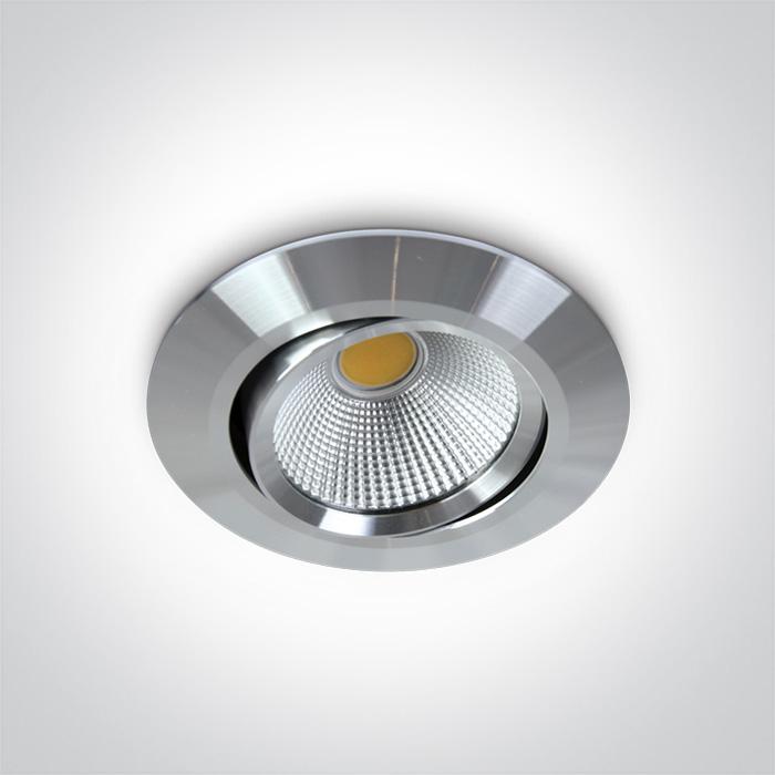 LED Spotlight Aluminium Circular Warm White LED 1100lm Natural Aluminium One Light SKU:11112/AL/W - Toplightco