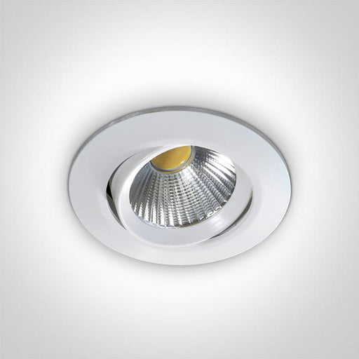 LED Spotlight White Circular Warm White LED 1100lm Die Cast One Light SKU:11112/W/W - Toplightco