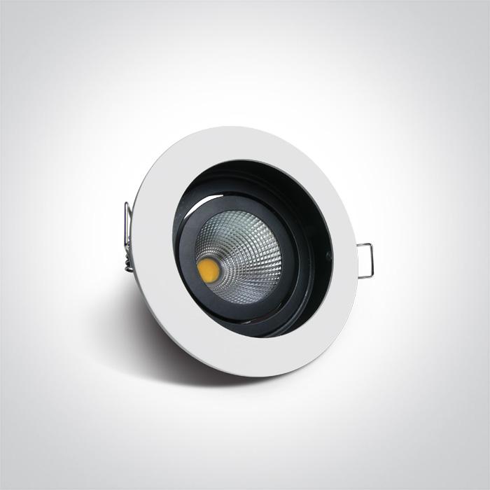 LED Spotlight White Circular Warm White LED 1100lm Die Cast One Light SKU:11112E/W/W - Toplightco