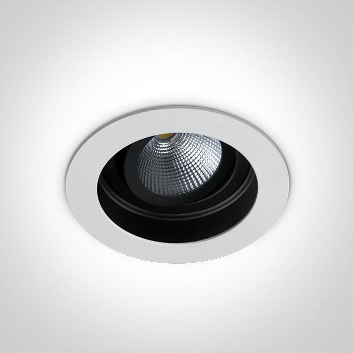 LED Spotlight White Circular Warm White LED 1100lm Die Cast One Light SKU:11112E/W/W - Toplightco