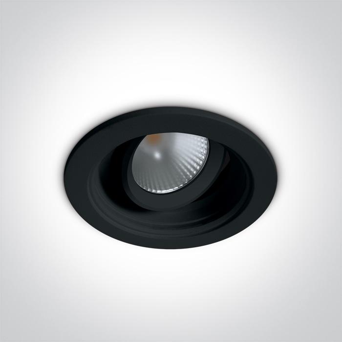 LED Spotlight Black Circular Warm White LED built in 940lm 12W Aluminium One Light SKU:11112H/B/W - Toplightco