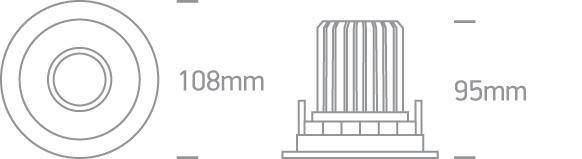 LED Spotlight Black Circular Warm White LED built in 940lm 12W Aluminium One Light SKU:11112H/B/W - Toplightco