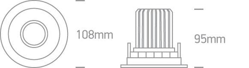 LED Spotlight Black Circular Warm White LED built in 940lm 12W Aluminium One Light SKU:11112H/B/W - Toplightco