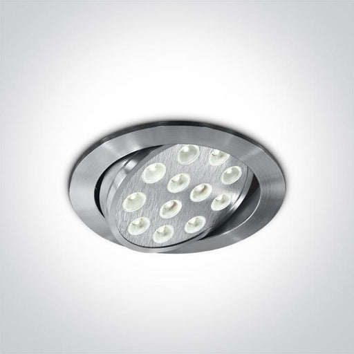 LED Downlight Aluminium Circular Daylight LED 720lm Natural Aluminium One Light SKU:11112L/D/15 - Toplightco