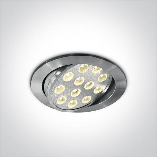 LED Downlight Aluminium Circular Warm White LED 540lm Natural Aluminium One Light SKU:11112L/W/35 - Toplightco