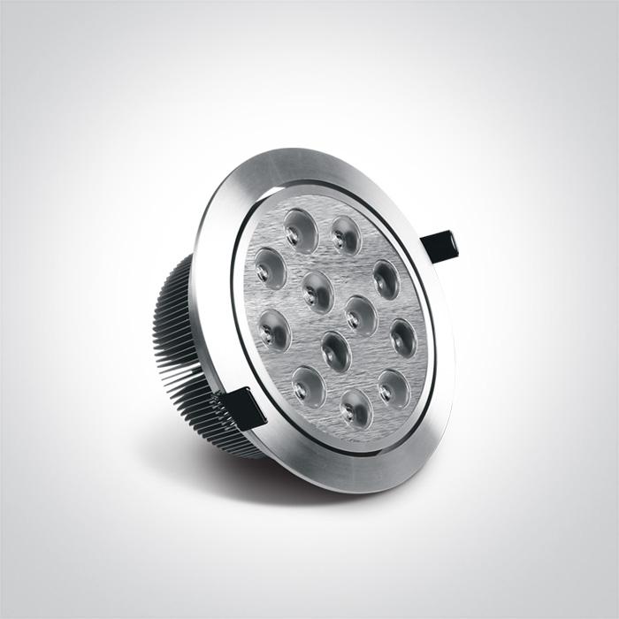 LED Downlight Aluminium Circular Daylight LED 720lm Natural Aluminium One Light SKU:11112L/D/35 - Toplightco