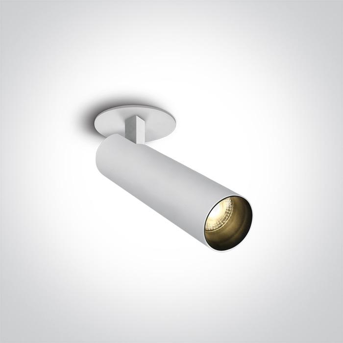 LED Spotlight White Circular Warm White LED Dimmable 1020lm Aluminium One Light SKU:11112RA/W/W - Toplightco