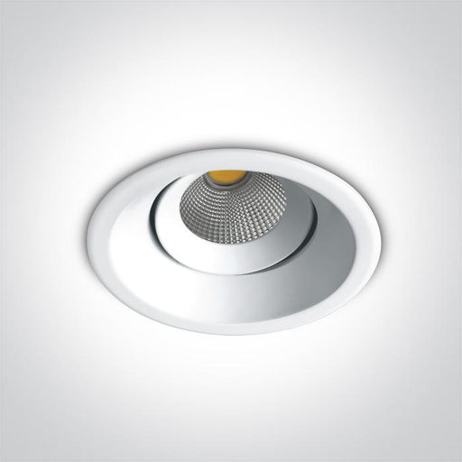 LED Spotlight White Circular Warm White LED 1100lm Die Cast One Light SKU:11112TA/W/W - Toplightco