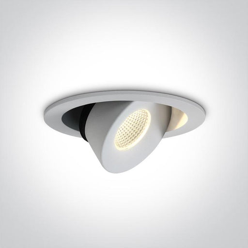LED Spotlight White Circular Warm White LED 1100lm Aluminium One Light SKU:11113E/W/W - Toplightco