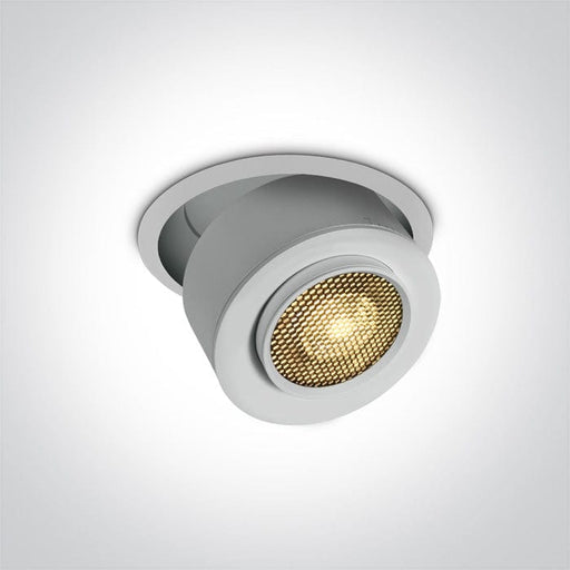 White 15W LED zoomable 15°-45° adjustable downlight with removable honeycomb. 



Supplied with 350mA driver. 



 One Light SKU:11115G/W/W
