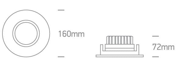 LED Downlight White Circular Warm White LED built in 1700lm 20W Die Cast One Light SKU:11120E/W/W - Toplightco