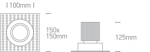LED Downlight White Rectangular Cool White LED Dimmable 2200lm Aluminium One Light SKU:11130BT/W/C - Toplightco