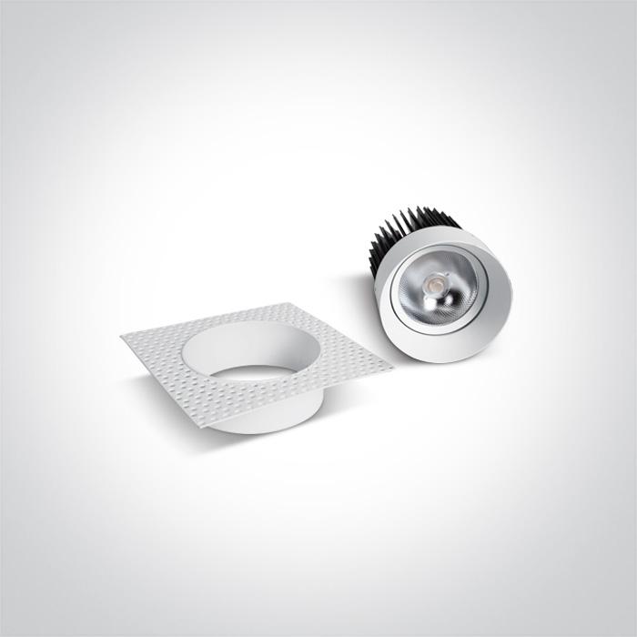 LED Downlight White Rectangular Cool White LED Dimmable 2200lm Aluminium One Light SKU:11130BT/W/C - Toplightco