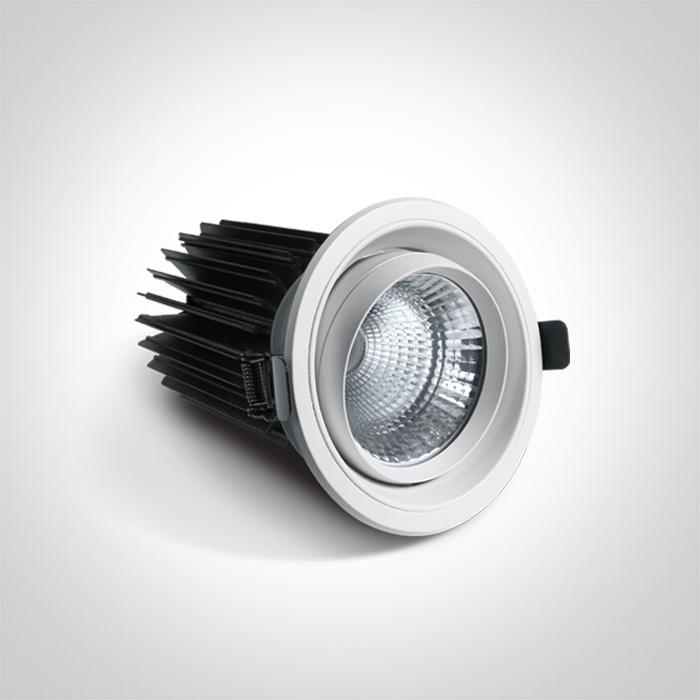 LED Downlight White Circular Warm White LED built in 3750lm 50W Die Cast One Light SKU:11150B/W/W - Toplightco