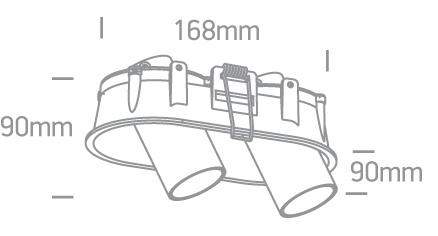 LED Spotlight Black Rectangular Warm White LED Dimmable 2x520lm Die Cast One Light SKU:11207C/B/W - Toplightco