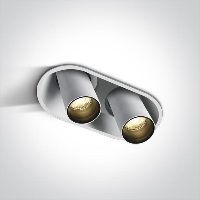 LED Spotlight White Rectangular Warm White LED Dimmable 2x520lm Die Cast One Light SKU:11207C/W/W - Toplightco