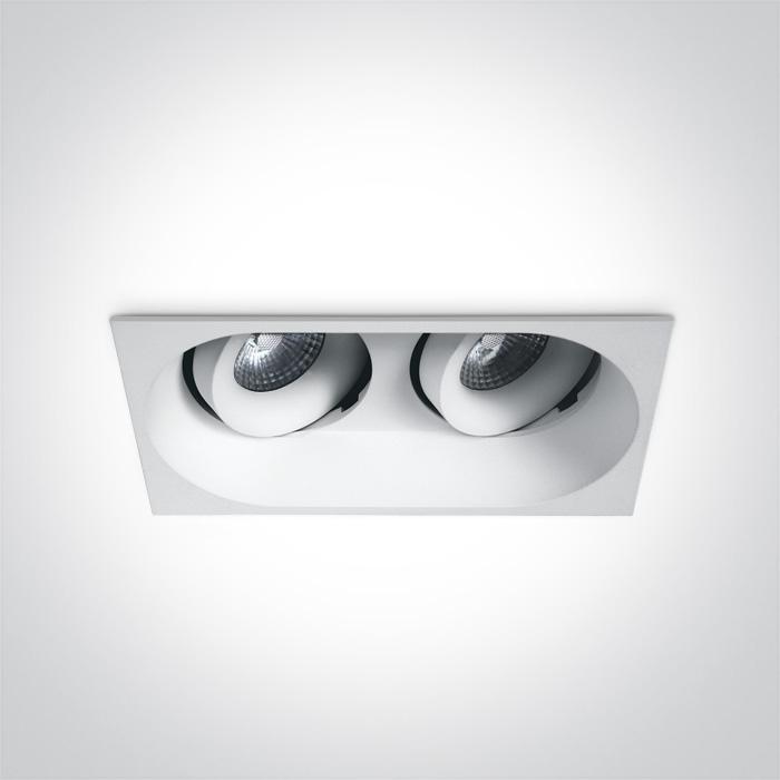 LED Spotlight White Rectangular Warm White LED Outdoor 350lm Aluminium One Light SKU:11207WD/W/W - Toplightco