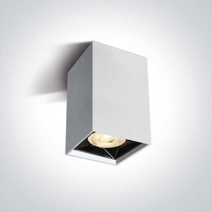Wall & Ceiling Light White Rectangular Warm White LED built in 480lm 6W Aluminium One Light SKU:12106B/W/W - Toplightco