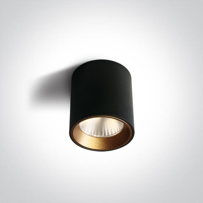 Wall & Ceiling Light Black Circular Warm White LED built in 500lm 7W Aluminium One Light SKU:12107K/B/W - Toplightco