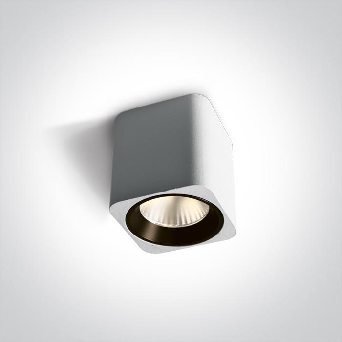 Wall & Ceiling Light White Rectangular Warm White LED built in 500lm 7W Aluminium One Light SKU:12107KA/W/W - Toplightco