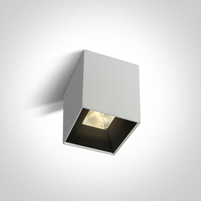 Wall & Ceiling Light White Rectangular Warm White LED built in 800lm 10W Aluminium One Light SKU:12110HA/W/W - Toplightco