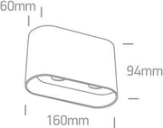 Wall & Ceiling Light Black Rectangular Replaceable lamp 2x10W Aluminium One Light SKU:12205T/B - Toplightco