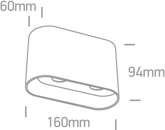 Wall & Ceiling Light Black Rectangular Replaceable lamp 2x10W Aluminium One Light SKU:12205T/B - Toplightco