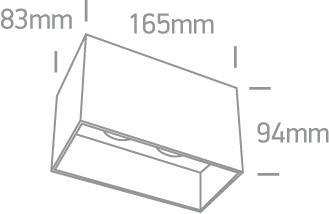 Wall & Ceiling Light White Rectangular Replaceable lamp 2x10W Aluminium One Light SKU:12205TA/W - Toplightco