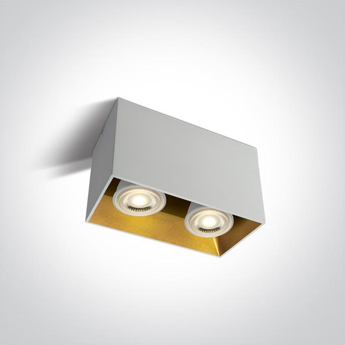 Wall & Ceiling Light White Rectangular Replaceable lamp 2x10W Aluminium One Light SKU:12205TA/W - Toplightco