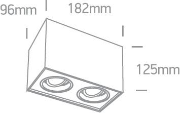 Wall & Ceiling Light White Rectangular Replaceable lamp 2x10W Aluminium One Light SKU:12205YA/W - Toplightco