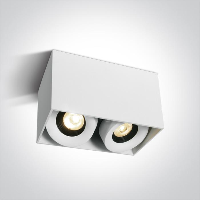 Wall & Ceiling Light White Rectangular Warm White LED Dimmable LED built in 2x640lm 2x8W Aluminium One Light SKU:12208XA/W/W - Toplightco