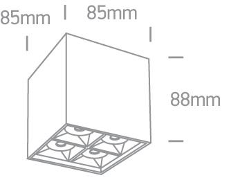 Wall & Ceiling Light White Rectangular Warm White LED built in 1200lm 15W Aluminium One Light SKU:12406B/W/W - Toplightco
