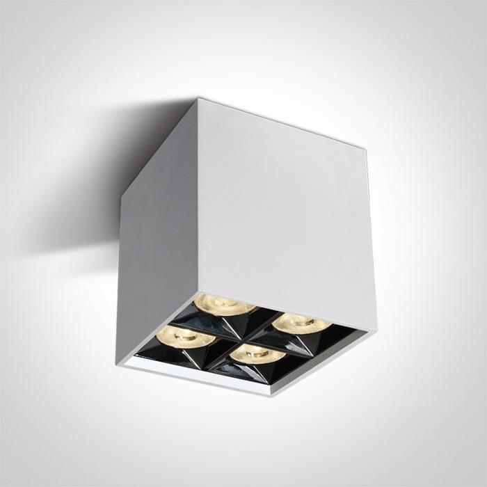 Wall & Ceiling Light White Rectangular Warm White LED built in 1200lm 15W Aluminium One Light SKU:12406B/W/W - Toplightco
