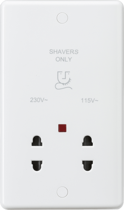 Curved Edge Dual Voltage Shaver Socket with Neon - Toplightco