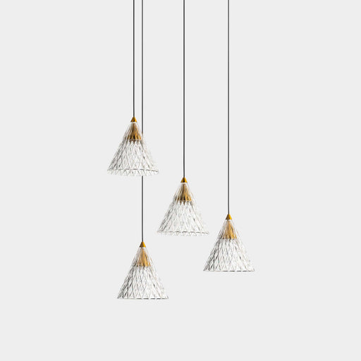 LEDS-C4 Pendant Light veneto surfaced 4 bodies led 20w 2700k 0-10v gold 268lm 15-7591-DL-DO - Toplightco