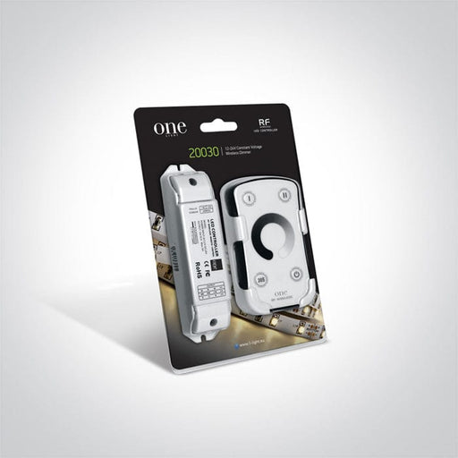 Remote controller for dimming any constant voltage 12V/24V

LED fitting including LED strips, LED lamps, LED modules.

50 meters range.

2 memory settings, dimming by touch.

 

 One Light SKU:20030