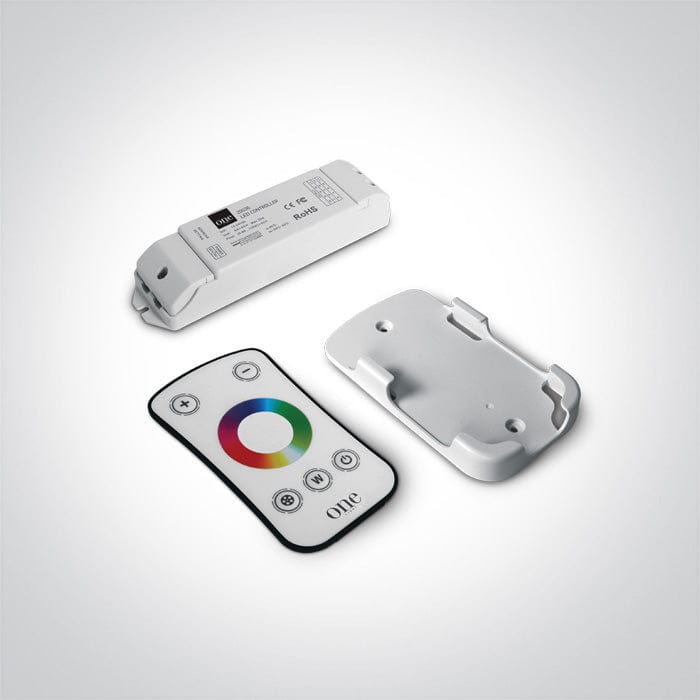 Remote controller for changing colours (RGB+W). Suitable for use

with RGB Led Strips. 50 Meters range.

Includes dimmer control and programme modes.

 

 One Light SKU:20036