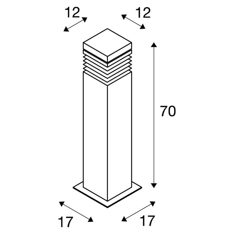 SLV 231411 ARROCK GRANITE 70 bollard light, granite, salt & pepper, E27, max. 15W, IP44 - Toplightco