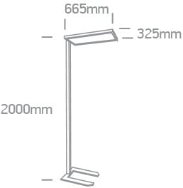 White 60w Floor Stand Ugr19 Dimmable 230v - Toplightco