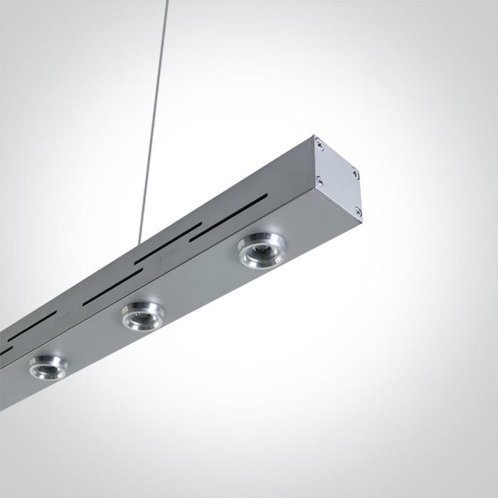 Pendant Light Grey Rectangular Warm White LED built in 6x1W Metal One Light SKU:38018/G/W - Toplightco
