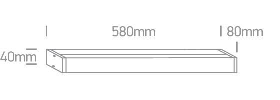 Bathroom Light Chrome Rectangular Cool White LED built in 1650lm 23W Die Cast One Light SKU:38114EL/C - Toplightco