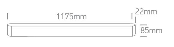 Linear Light White Rectangular Cool White LED built in 3600lm 40W Aluminium One Light SKU:38140AU/W/C - Toplightco