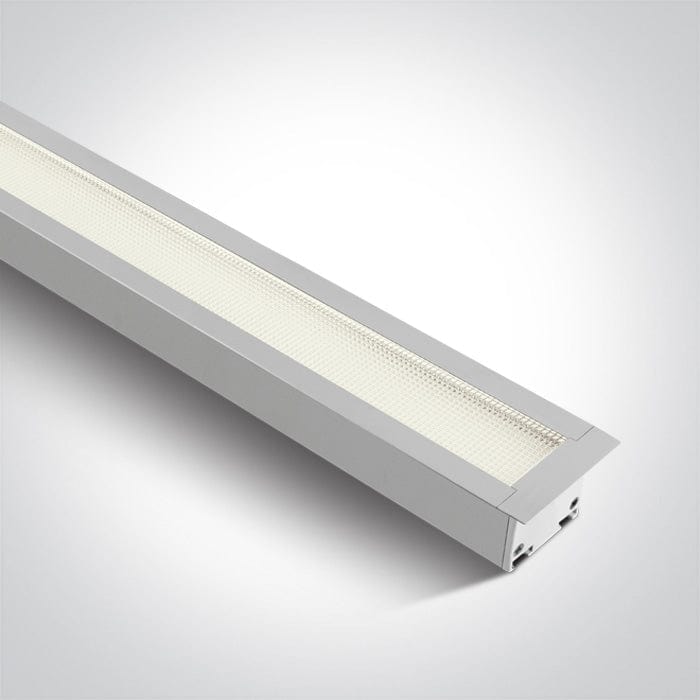 Recessed Linear Light White Rectangular Cool White LED built in 3800lm 40W Aluminium One Light SKU:38145AR/W/C - Toplightco