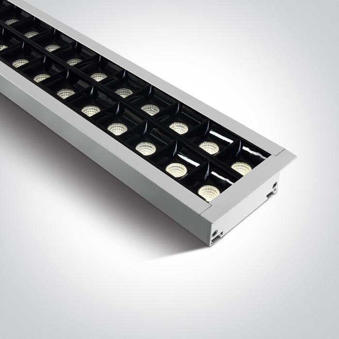 Recessed Linear Light White Rectangular Cool White LED built in 4000lm 40W Aluminium One Light SKU:38150BR/W/C - Toplightco
