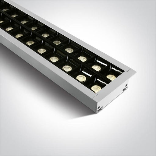 Recessed Linear Light White Rectangular Warm White LED built in 4000lm 40W Aluminium One Light SKU:38150BR/W/W - Toplightco