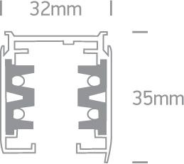 3 Circuit Tracklight Black Rectangular Aluminium One Light SKU:40002A/B - Toplightco