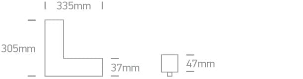 Black 25w Corner Light Warm White 48v Ip20 One Light SKU:42100E/B/W - Toplightco