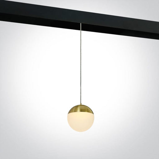 Brushed Brass Suspended track light for magnetic track, ideal for shops and showrooms.





 One Light SKU:42136/BBS/W